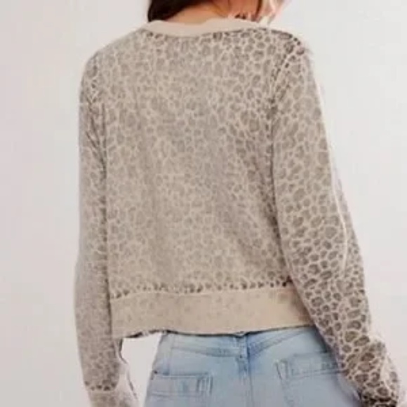 Free People Nocturnal Patterned Cardi Tea Combo - Leopard - Picture 9 of 10